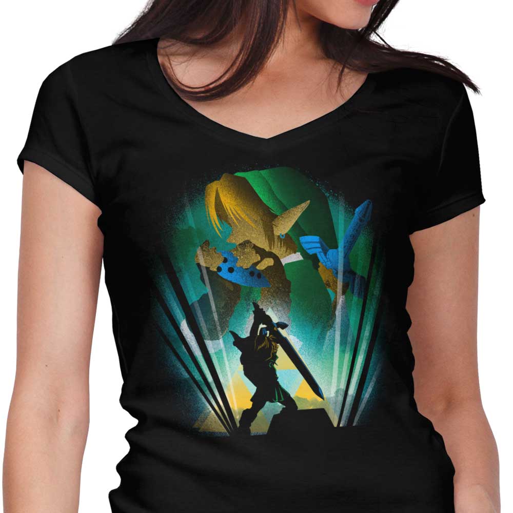 Hero of Time Women's V-Neck - Adult & Kids T-Shirts, Sweatshirts & Hoodies apparel design preview 1