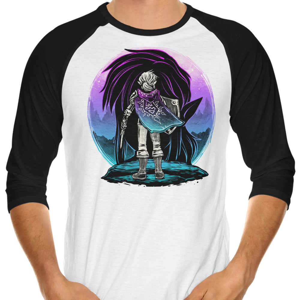 Heroic Sunset 3/4 Sleeve Raglan - Adult & Kids T-Shirts, Sweatshirts & Hoodies apparel design preview 1