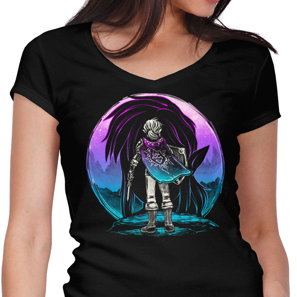 Heroic Sunset Women's V-Neck - Adult & Kids T-Shirts, Sweatshirts & Hoodies apparel design preview 1