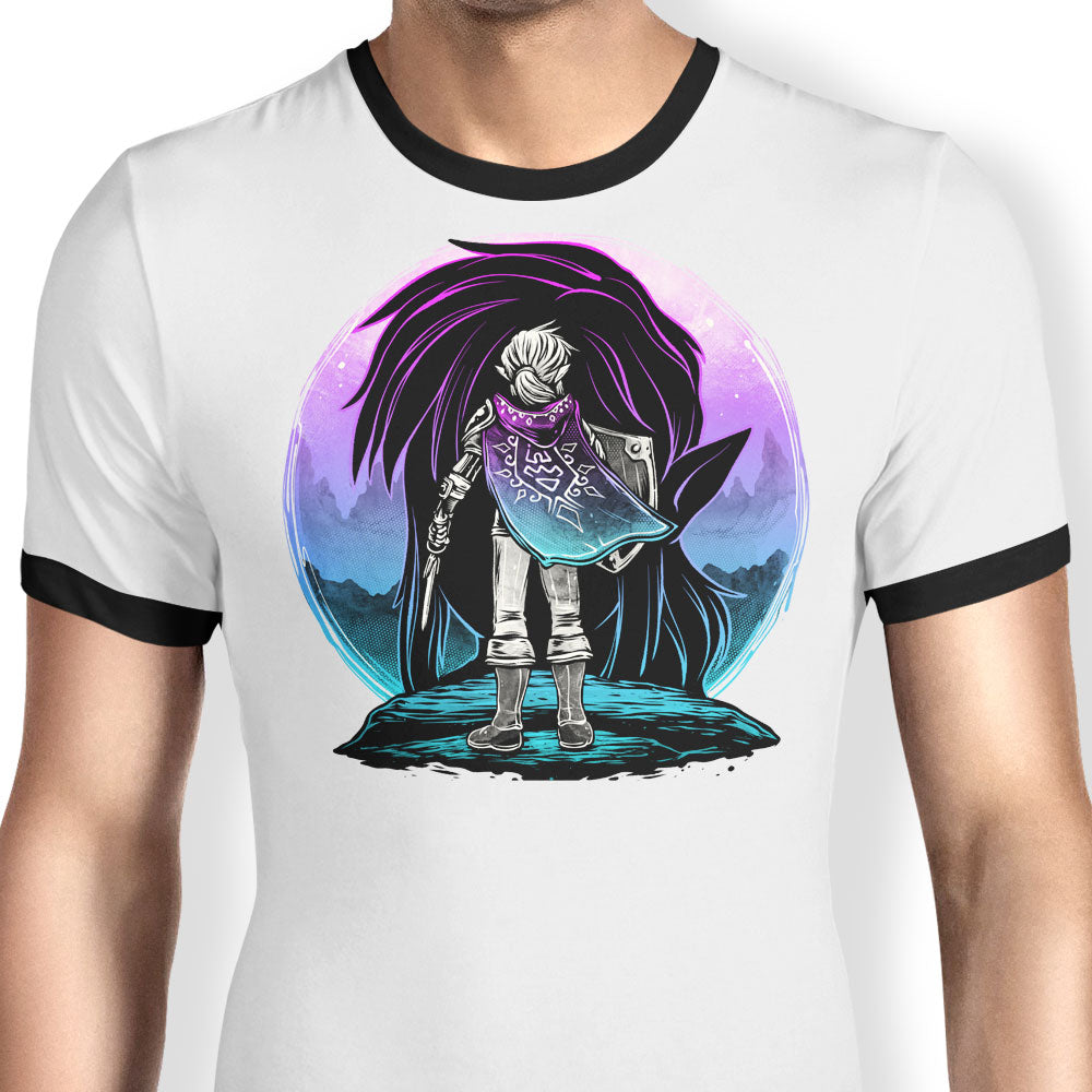 Heroic Sunset Ringer - Adult & Kids T-Shirts, Sweatshirts & Hoodies apparel design preview 1