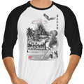 Hero's Awakening Sumi-e 3/4 Sleeve Raglan - Adult & Kids T-Shirts, Sweatshirts & Hoodies apparel design preview 1