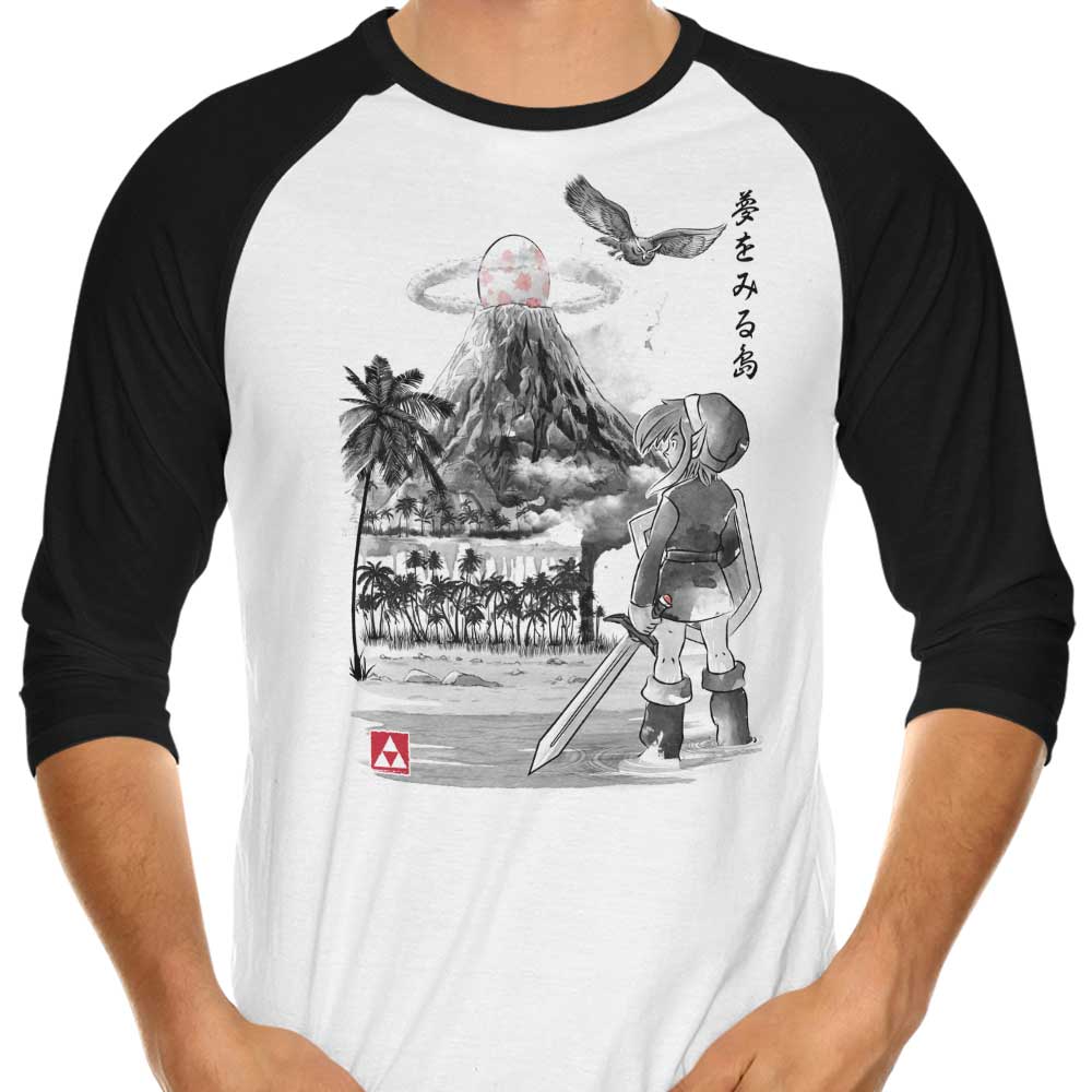 Hero's Awakening Sumi-e 3/4 Sleeve Raglan - Adult & Kids T-Shirts, Sweatshirts & Hoodies apparel design preview 1