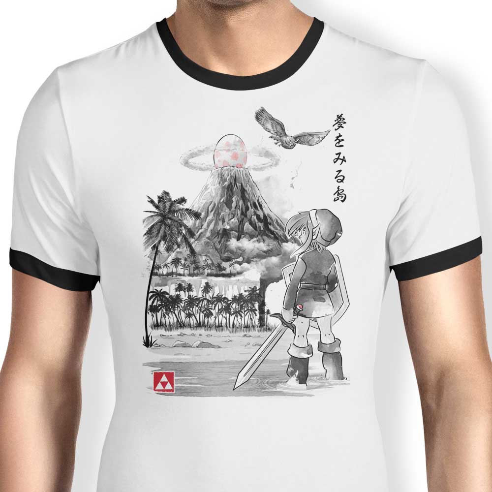 Hero's Awakening Sumi-e Ringer - Adult & Kids T-Shirts, Sweatshirts & Hoodies apparel design preview 1