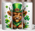 St. Patricks Day Lucky Shamrock Highland Cow 20 oz - Adult & Kids T-Shirts, Sweatshirts & Hoodies apparel design preview 1
