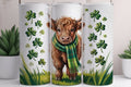St. Patrick Highland Cow Irish 20 oz Skinny Tumbler - Adult & Kids T-Shirts, Sweatshirts & Hoodies apparel design preview 1