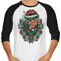 Holidays at Elm Street 3/4 Sleeve Raglan - Adult & Kids T-Shirts, Sweatshirts & Hoodies apparel design preview 1