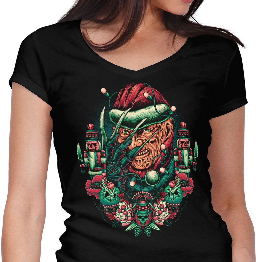 Holidays at Elm Street Women's V-Neck - Adult & Kids T-Shirts, Sweatshirts & Hoodies apparel design preview 1