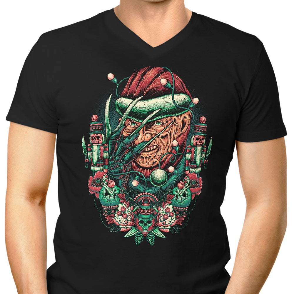 Holidays at Elm Street Men's V-Neck - Adult & Kids T-Shirts, Sweatshirts & Hoodies apparel design preview 1