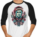 Holidays at Haddonfield 3/4 Sleeve Raglan - Adult & Kids T-Shirts, Sweatshirts & Hoodies apparel design preview 1