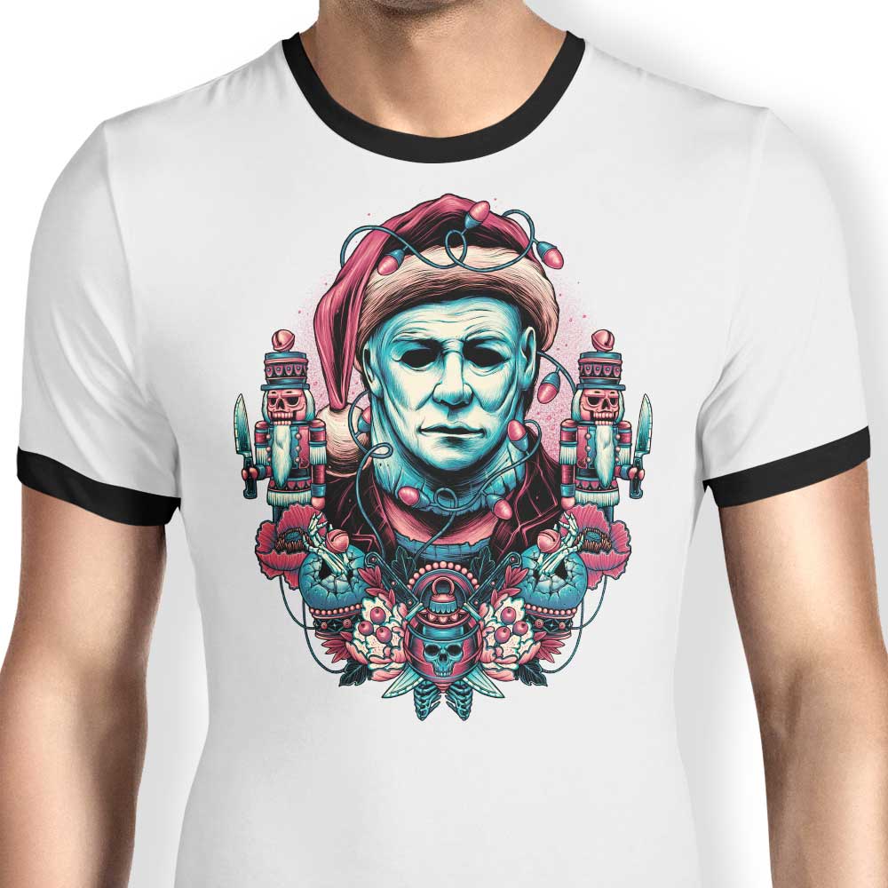 Holidays at Haddonfield Ringer - Adult & Kids T-Shirts, Sweatshirts & Hoodies apparel design preview 1