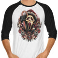 Holidays at Woodsboro 3/4 Sleeve Raglan - Adult & Kids T-Shirts, Sweatshirts & Hoodies apparel design preview 1