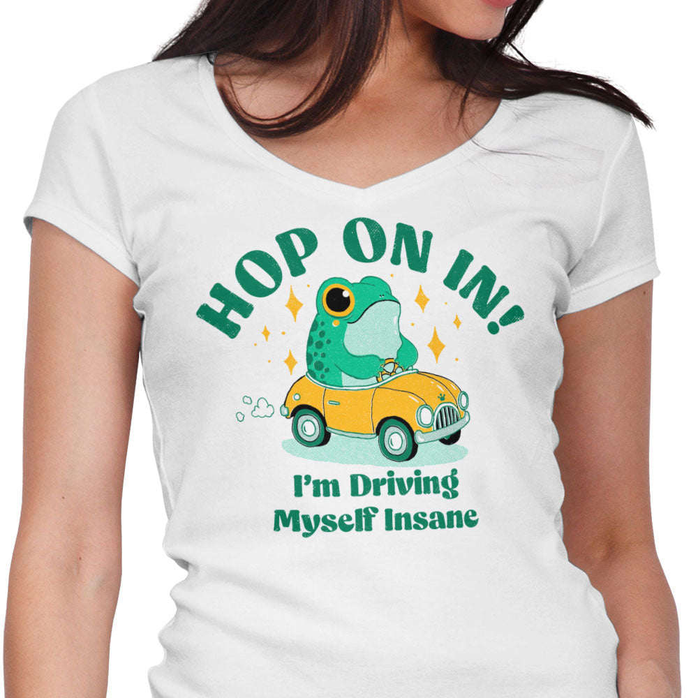 Hop On In Women's V-Neck - Adult & Kids T-Shirts, Sweatshirts & Hoodies apparel design preview 1