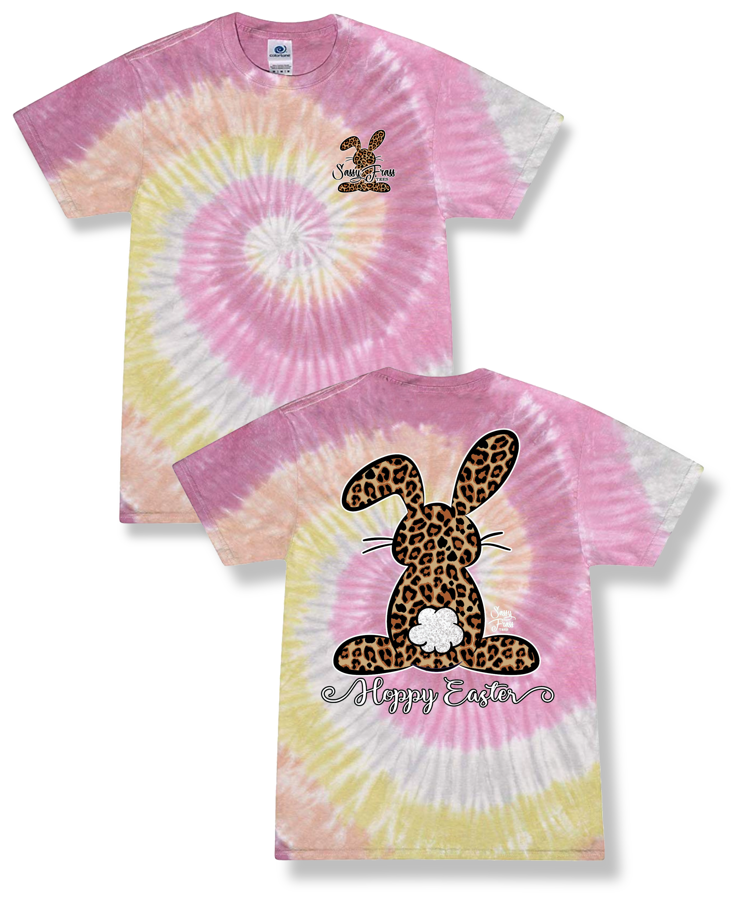 Sassy Frass Hoppy Easter Leopard Bunny Jellybean Tie - Adult & Kids T-Shirts, Sweatshirts & Hoodies apparel design preview 1