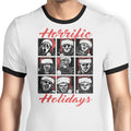 Horrific Holidays Ringer - Adult & Kids T-Shirts, Sweatshirts & Hoodies apparel design preview 1