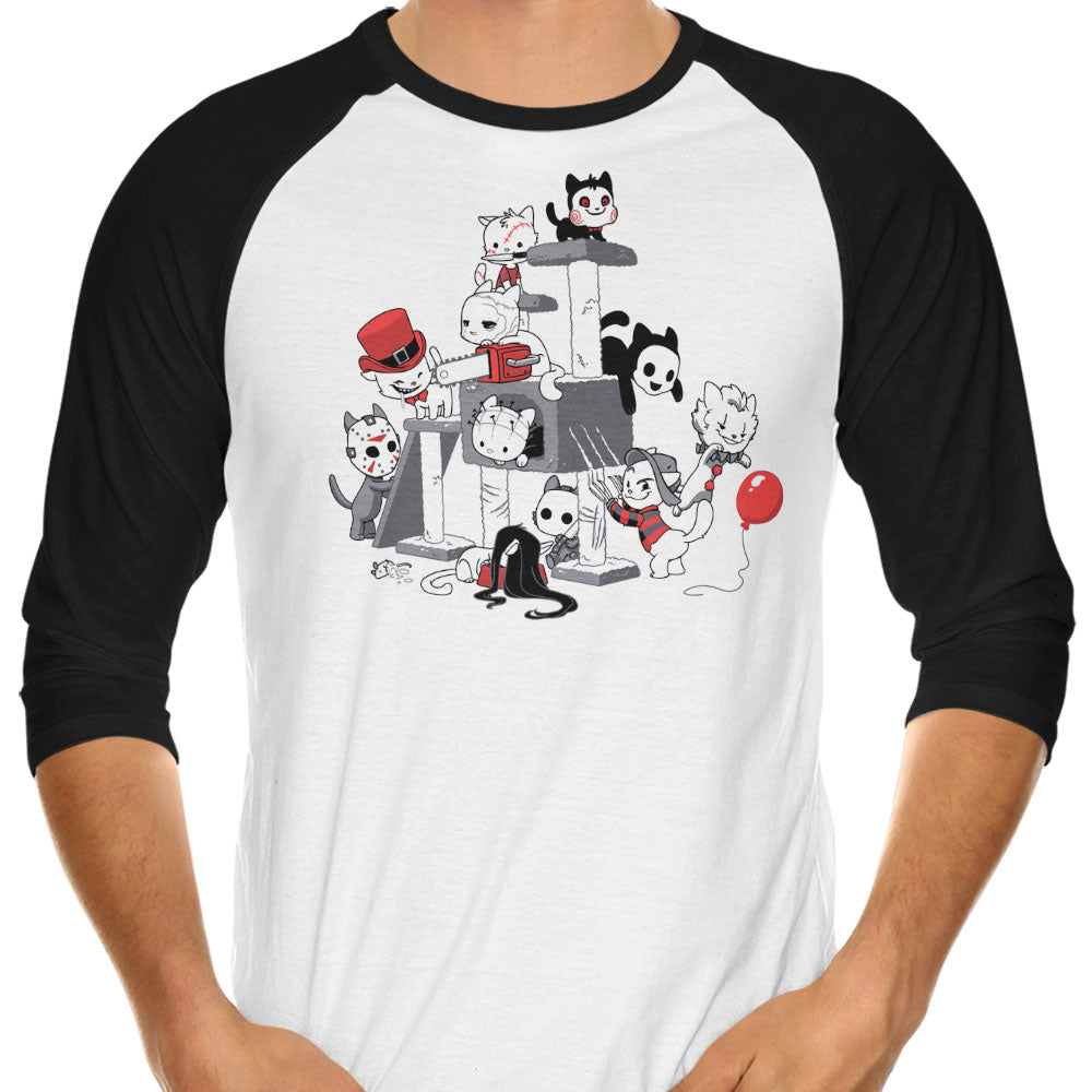 Horror Cats 3/4 Sleeve Raglan - Adult & Kids T-Shirts, Sweatshirts & Hoodies apparel design preview 1