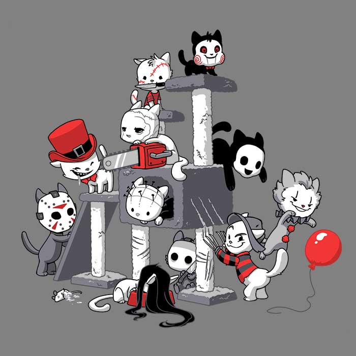 Horror Cats Youth Apparel - Adult & Kids T-Shirts, Sweatshirts & Hoodies apparel design preview 2