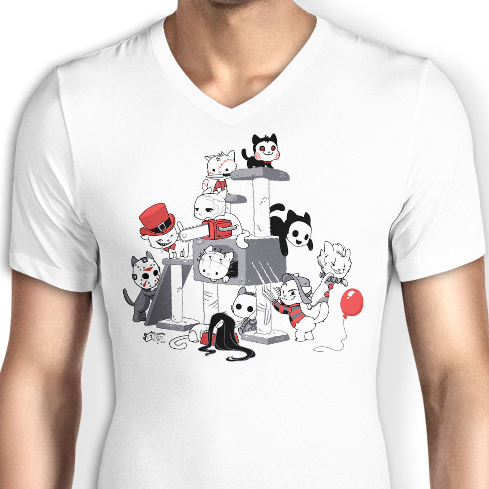 Horror Cats Men's V-Neck - Adult & Kids T-Shirts, Sweatshirts & Hoodies apparel design preview 2