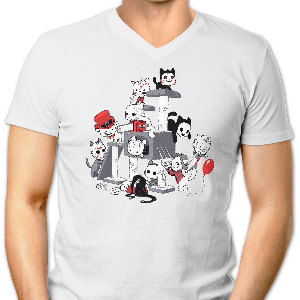 Horror Cats Men's V-Neck - Adult & Kids T-Shirts, Sweatshirts & Hoodies apparel design preview 1