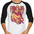 Hot as Hell 3/4 Sleeve Raglan - Adult & Kids T-Shirts, Sweatshirts & Hoodies apparel design preview 1