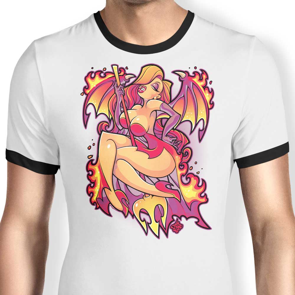Hot as Hell Ringer - Adult & Kids T-Shirts, Sweatshirts & Hoodies apparel design preview 1