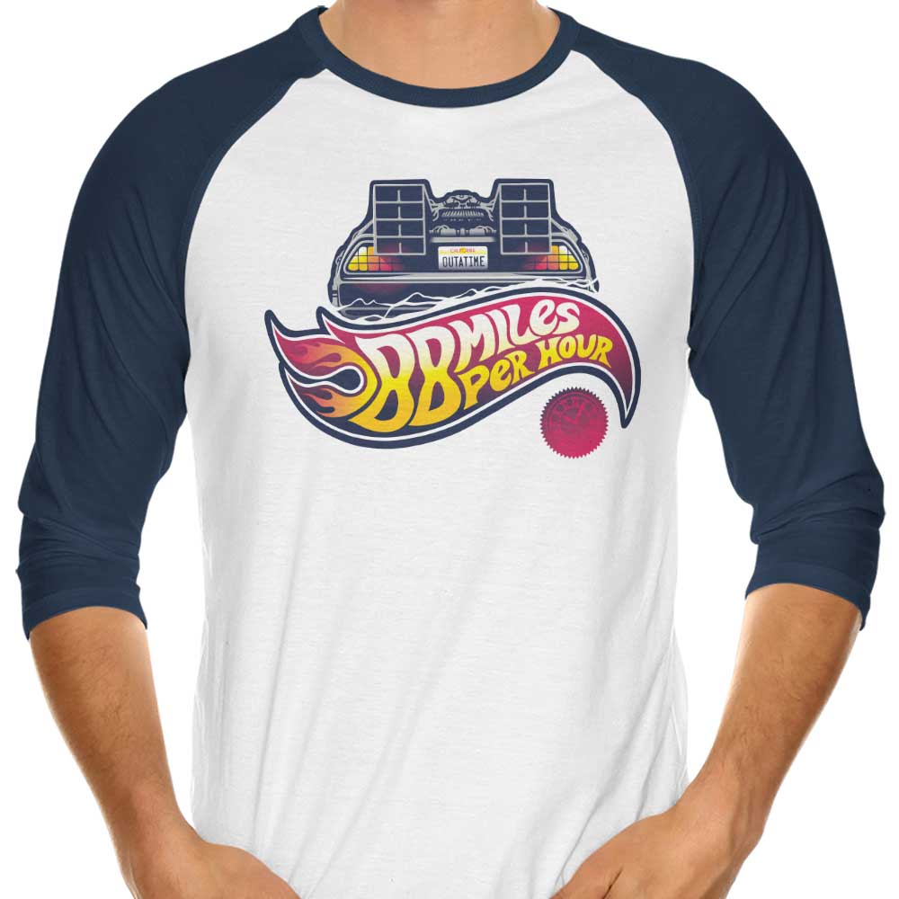 Hot Wheels to the Future 3/4 Sleeve Raglan - Adult & Kids T-Shirts, Sweatshirts & Hoodies apparel design preview 1