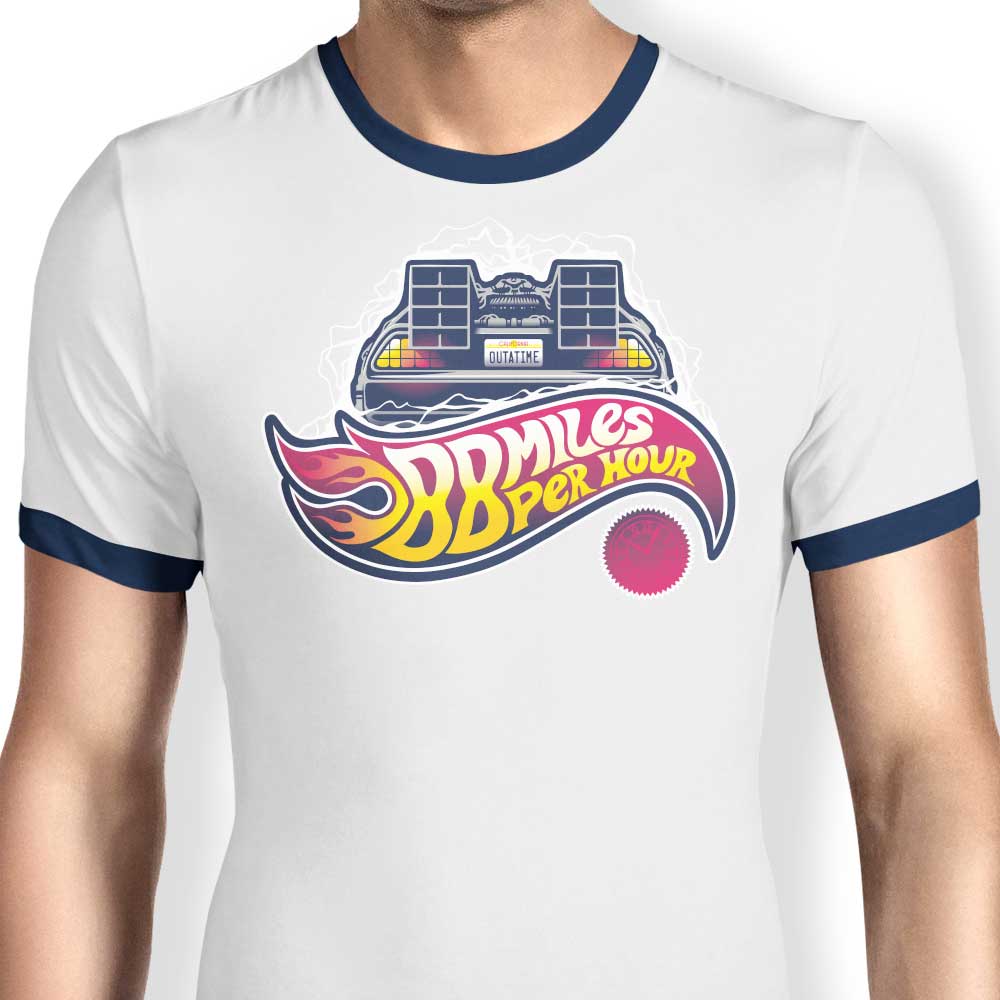 Hot Wheels to the Future Ringer - Adult & Kids T-Shirts, Sweatshirts & Hoodies apparel design preview 1
