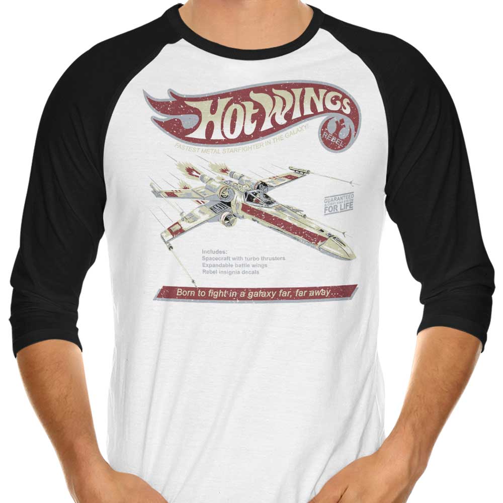Hot Wings Rebel 3/4 Sleeve Raglan - Adult & Kids T-Shirts, Sweatshirts & Hoodies apparel design preview 1