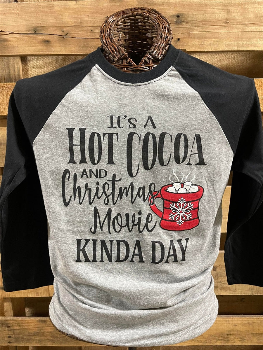 Southern Chics Cocoa Christmas Movies Raglan Canvas - Adult & Kids T-Shirts, Sweatshirts & Hoodies apparel design preview 1