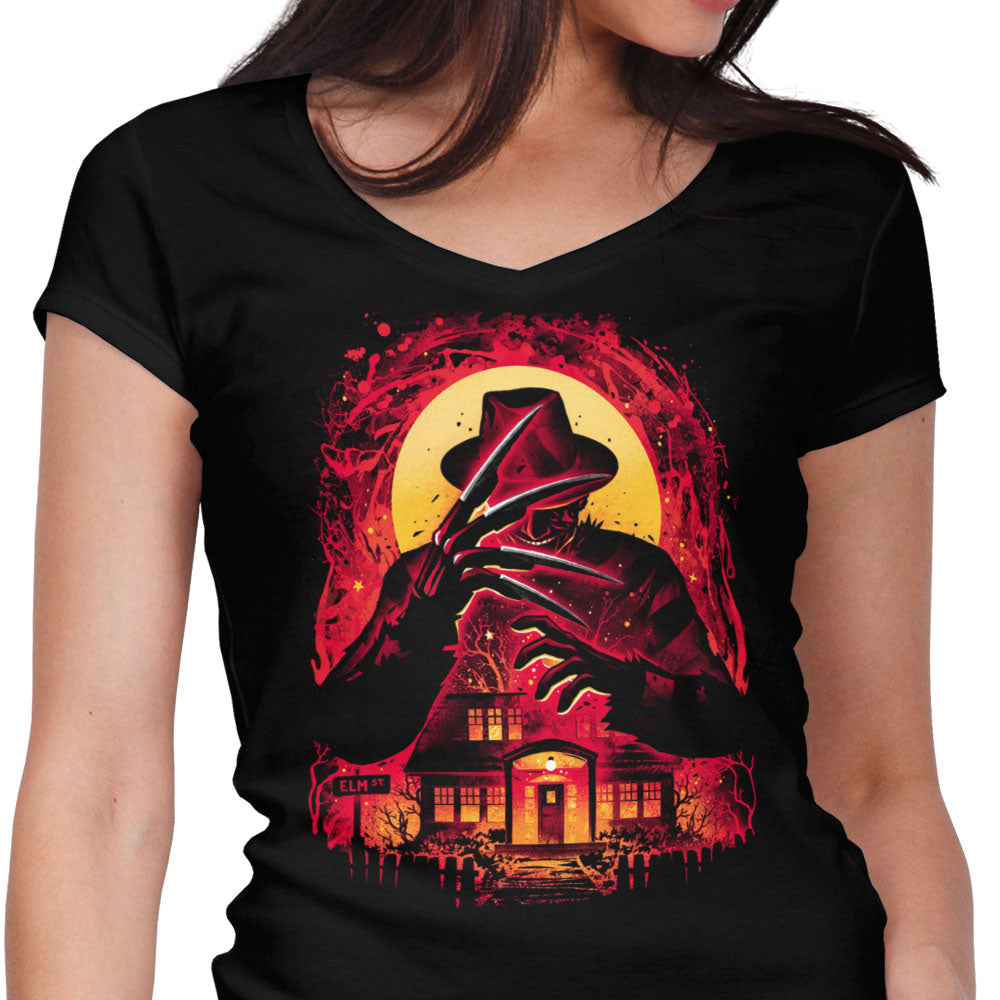 House of Nightmares Women's V-Neck - Adult & Kids T-Shirts, Sweatshirts & Hoodies apparel design preview 1