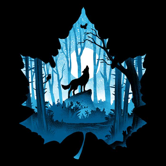 Howling Wolf - Adult & Kids T-Shirts, Sweatshirts & Hoodies apparel design preview 2