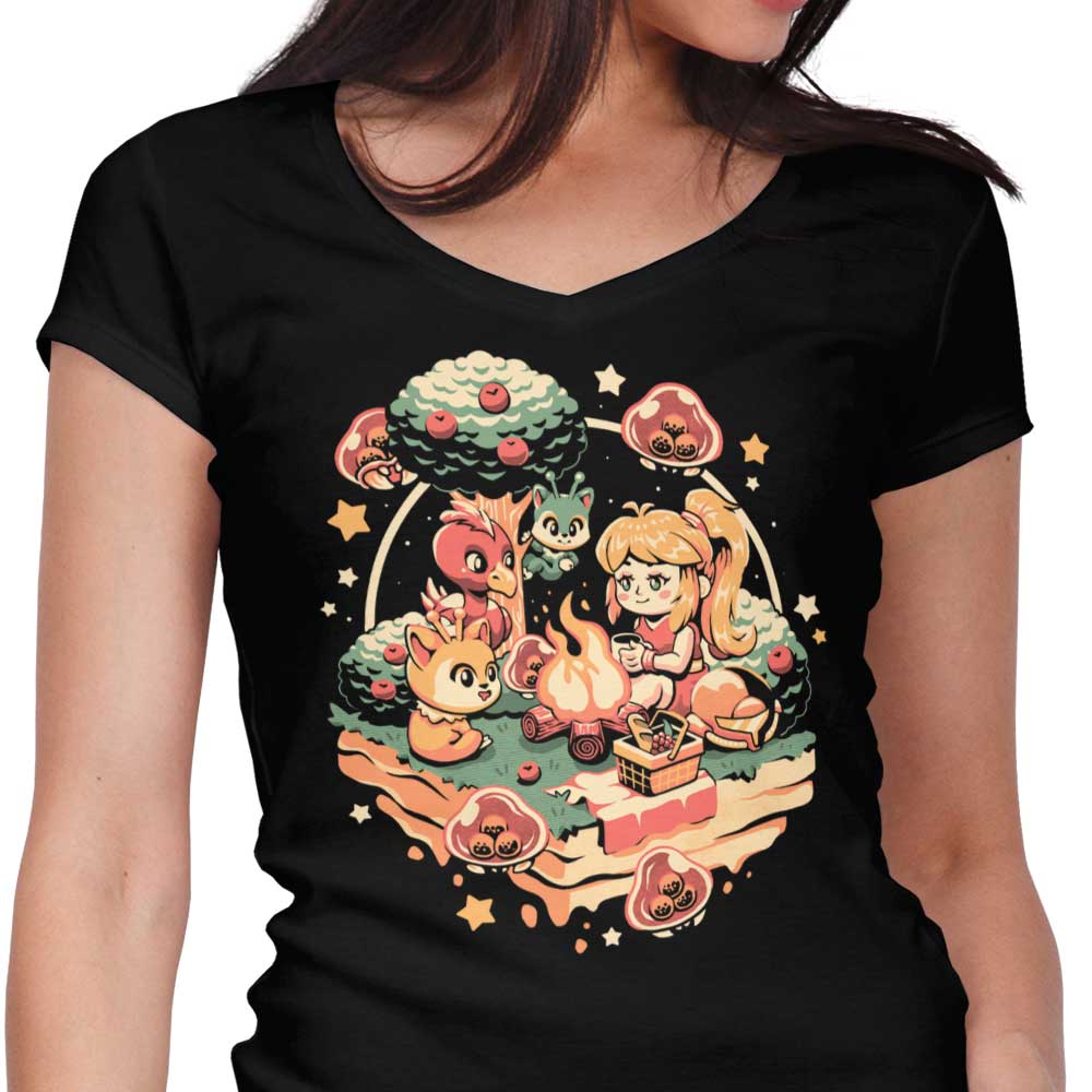 Hunter Camp Women's V-Neck - Adult & Kids T-Shirts, Sweatshirts & Hoodies apparel design preview 1
