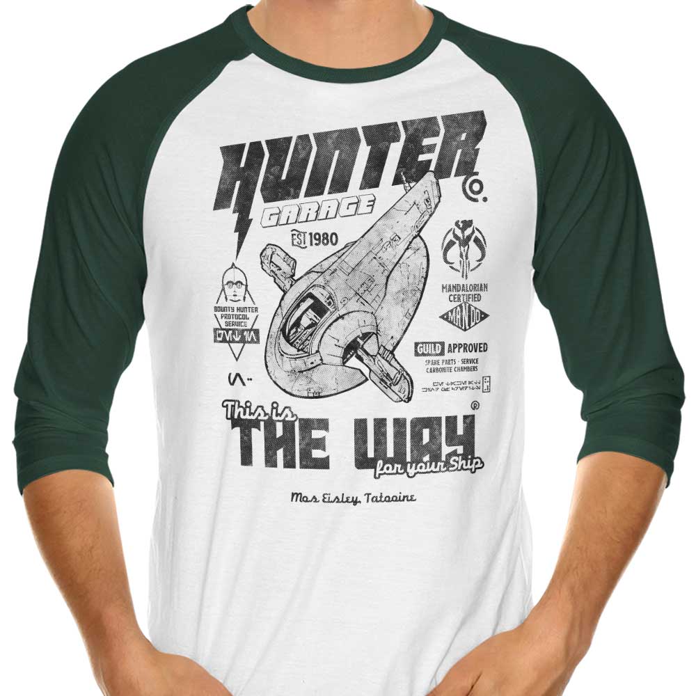Hunter Garage 3/4 Sleeve Raglan - Adult & Kids T-Shirts, Sweatshirts & Hoodies apparel design preview 1
