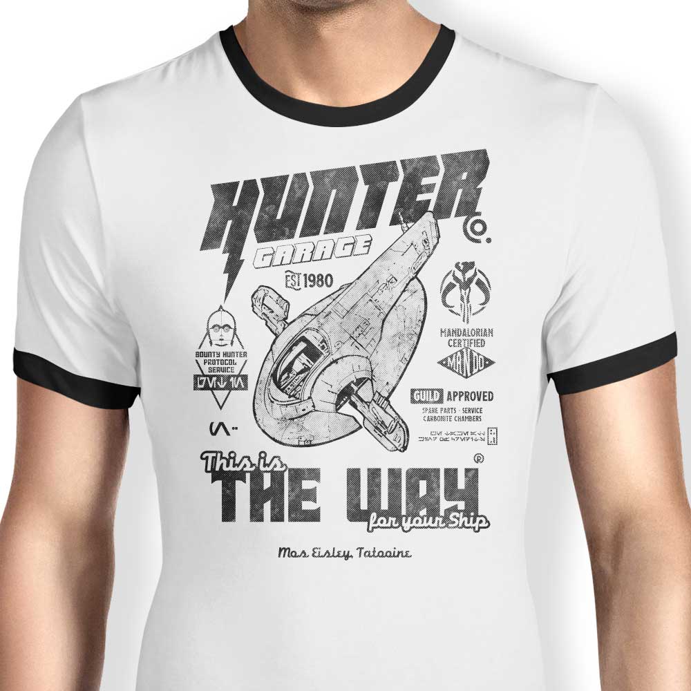 Hunter Garage Ringer - Adult & Kids T-Shirts, Sweatshirts & Hoodies apparel design preview 1