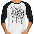 Hunter Harmony Sumi-e 3/4 Sleeve Raglan - Adult & Kids T-Shirts, Sweatshirts & Hoodies apparel design preview 1