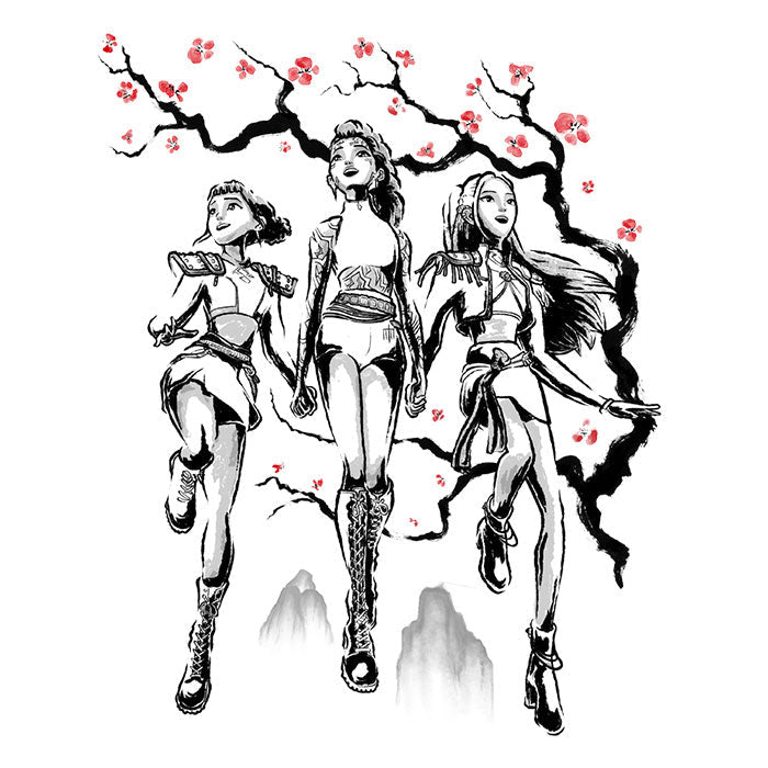 Hunter Harmony Sumi-e 3/4 Sleeve Raglan - Adult & Kids T-Shirts, Sweatshirts & Hoodies apparel design preview 2