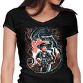 Hunter Hunted Women's V-Neck - Adult & Kids T-Shirts, Sweatshirts & Hoodies apparel design preview 1