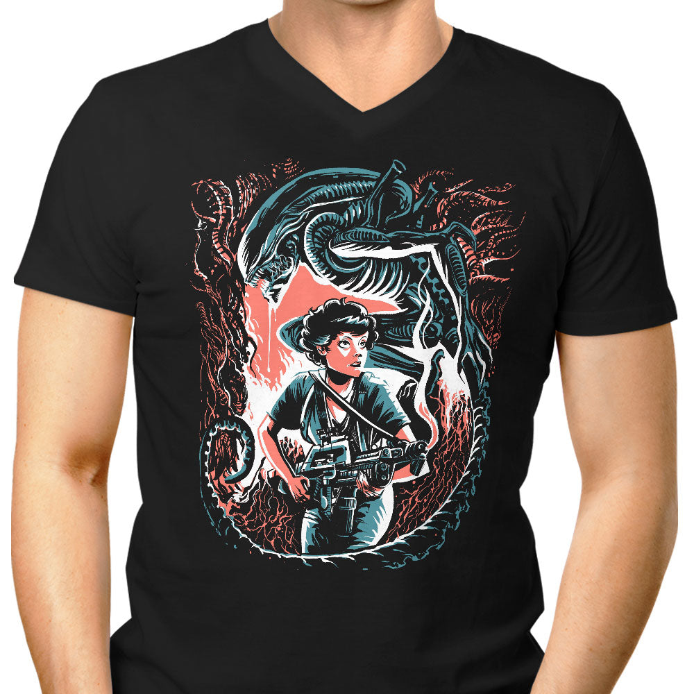 Hunter Hunted Men's V-Neck - Adult & Kids T-Shirts, Sweatshirts & Hoodies apparel design preview 1