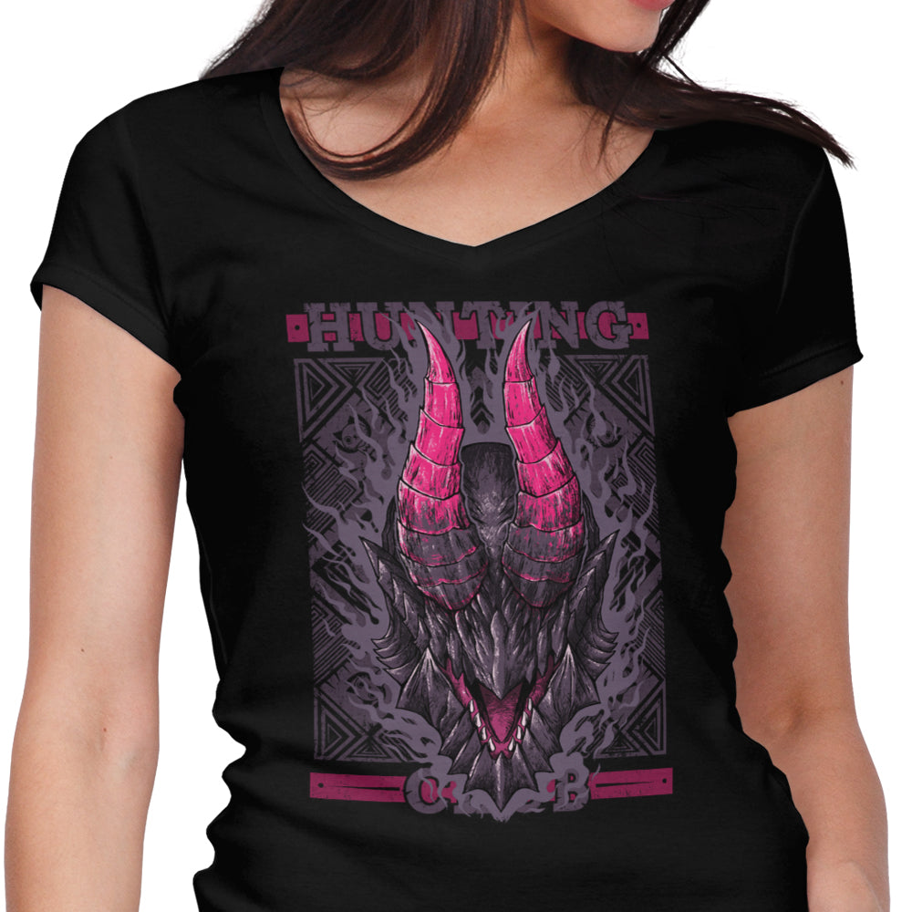 Hunting Club: Gore Magala Women's V-Neck - Adult & Kids T-Shirts, Sweatshirts & Hoodies apparel design preview 1
