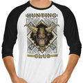 Hunting Club: Rajang 3/4 Sleeve Raglan - Adult & Kids T-Shirts, Sweatshirts & Hoodies apparel design preview 1