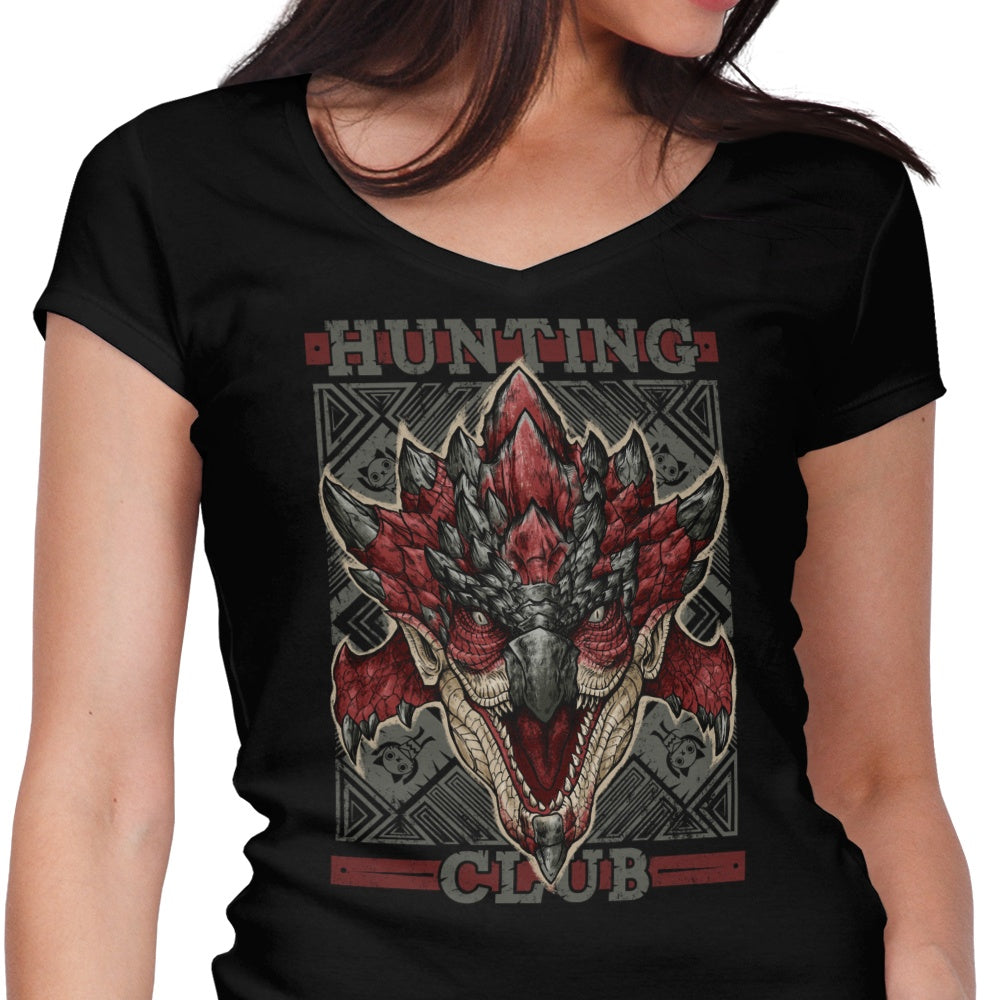 Hunting Club: Rathalos (Alt) Women's V-Neck - Adult & Kids T-Shirts, Sweatshirts & Hoodies apparel design preview 1
