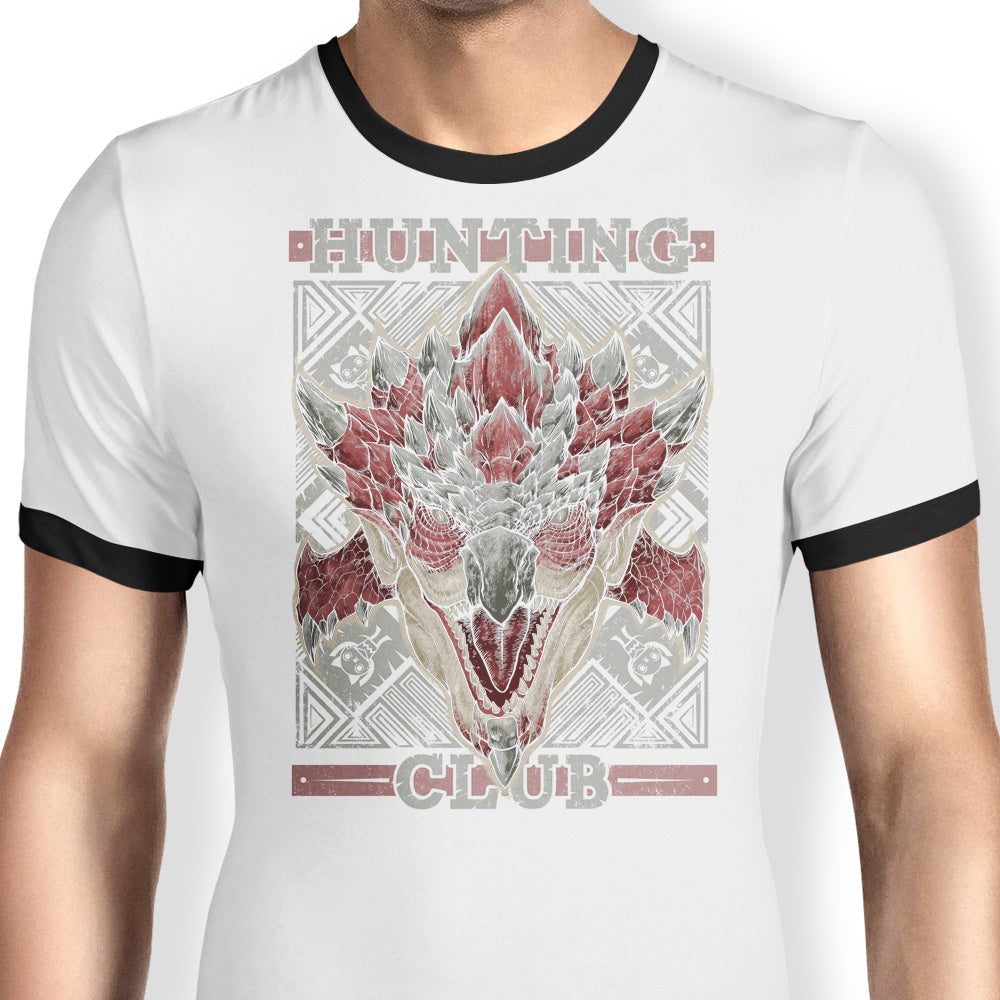 Hunting Club: Rathalos (Alt) Ringer - Adult & Kids T-Shirts, Sweatshirts & Hoodies apparel design preview 1