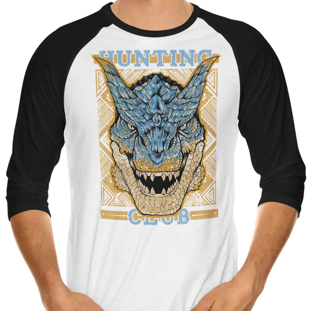 Hunting Club: Tigrex 3/4 Sleeve Raglan - Adult & Kids T-Shirts, Sweatshirts & Hoodies apparel design preview 1
