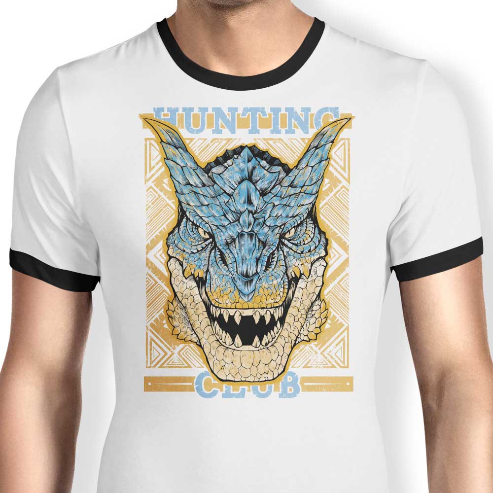 Hunting Club: Tigrex Ringer - Adult & Kids T-Shirts, Sweatshirts & Hoodies apparel design preview 1