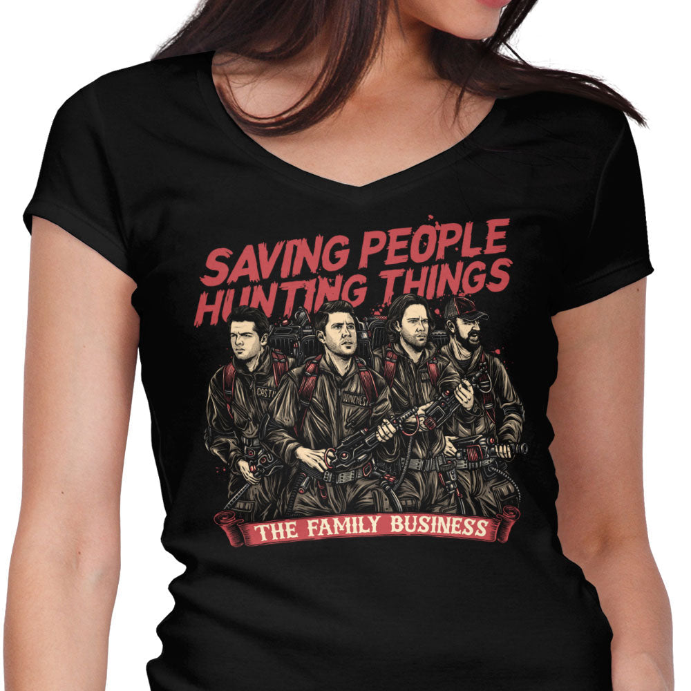 Hunting Ghosts Women's V-Neck - Adult & Kids T-Shirts, Sweatshirts & Hoodies apparel design preview 1