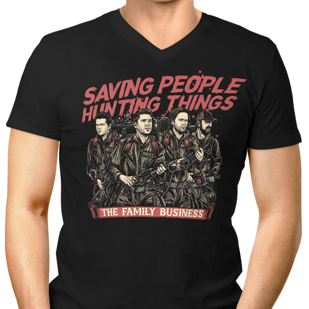 Hunting Ghosts Men's V-Neck - Adult & Kids T-Shirts, Sweatshirts & Hoodies apparel design preview 1