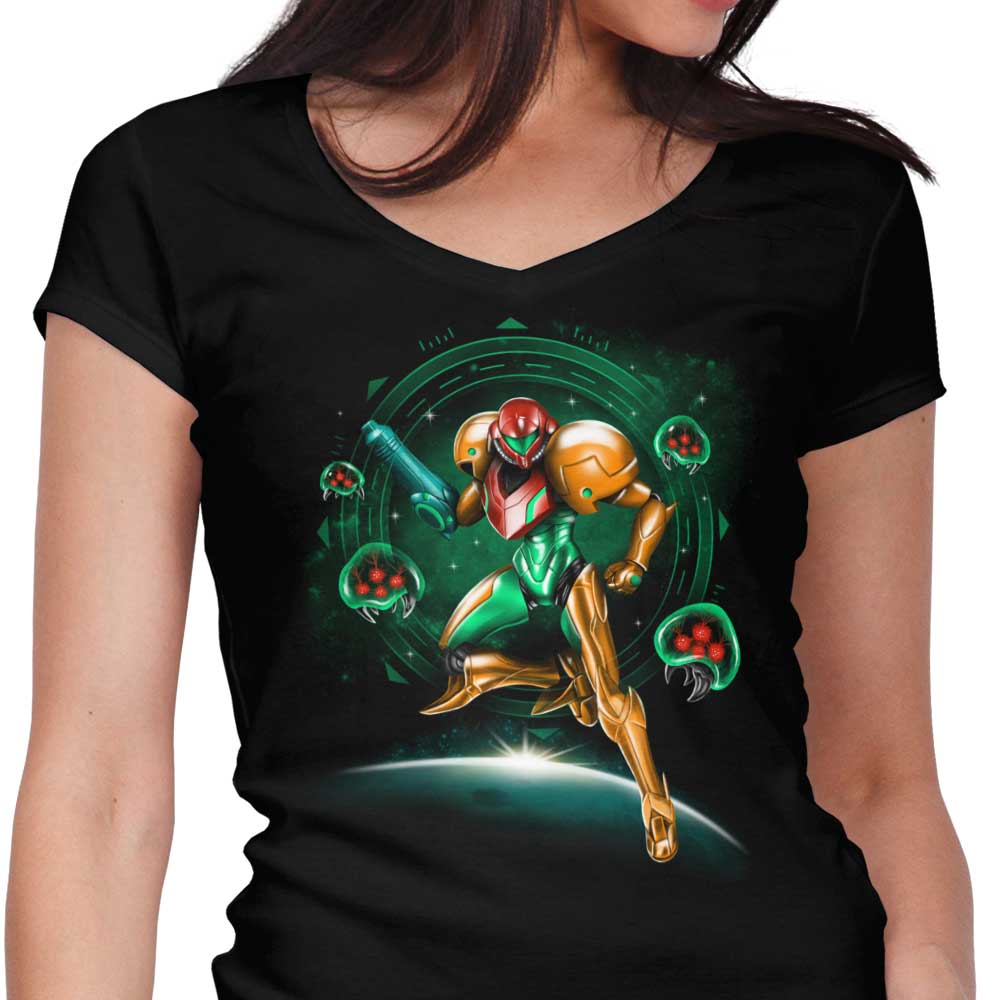 Hunting in Space Women's V-Neck - Adult & Kids T-Shirts, Sweatshirts & Hoodies apparel design preview 1