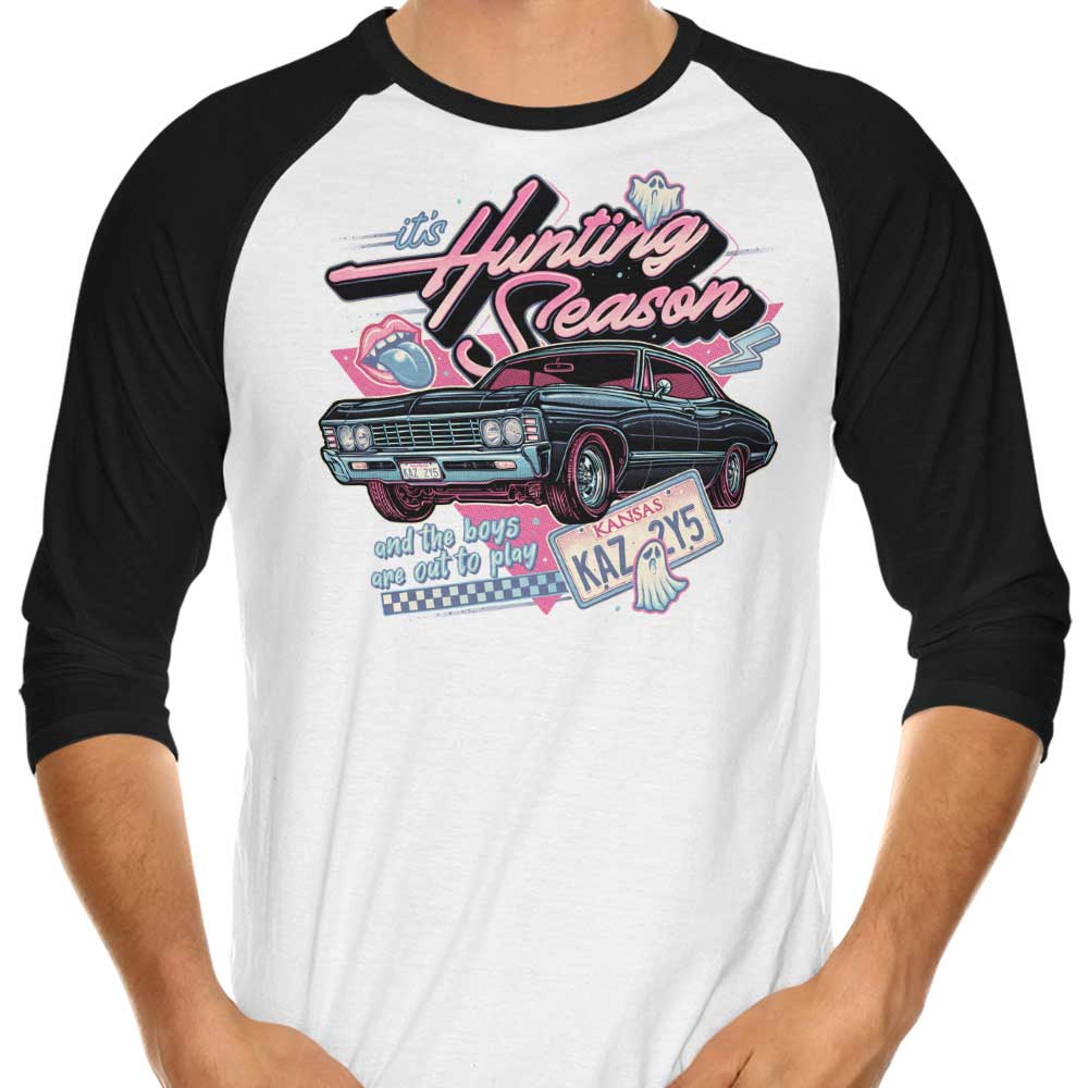 Hunting Season 3/4 Sleeve Raglan - Adult & Kids T-Shirts, Sweatshirts & Hoodies apparel design preview 1