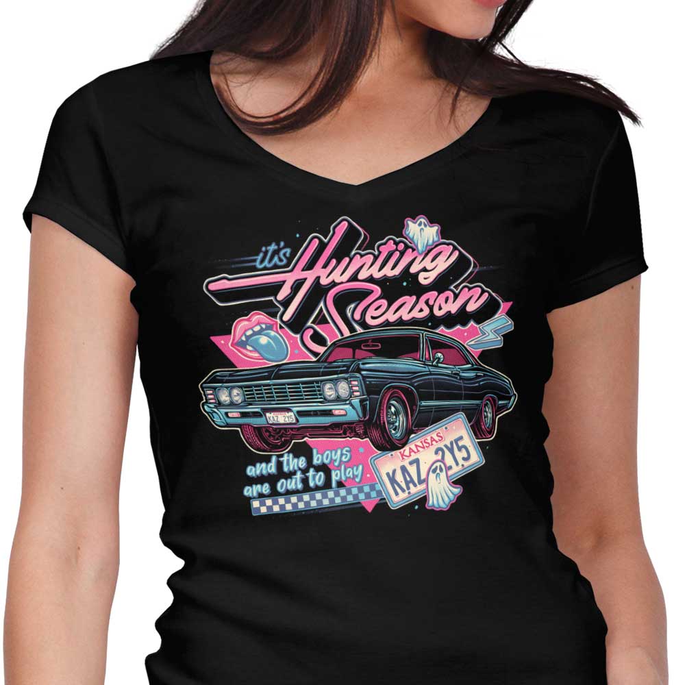 Hunting Season Women's V-Neck - Adult & Kids T-Shirts, Sweatshirts & Hoodies apparel design preview 1
