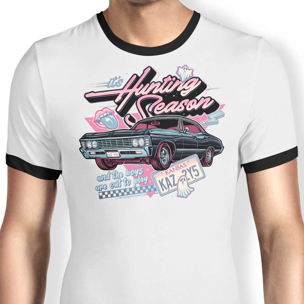 Hunting Season Ringer - Adult & Kids T-Shirts, Sweatshirts & Hoodies apparel design preview 1
