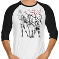 Huntrix Sumi-e 3/4 Sleeve Raglan - Adult & Kids T-Shirts, Sweatshirts & Hoodies apparel design preview 1